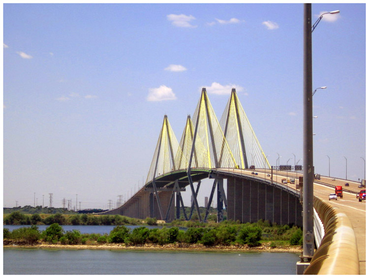 Fred Hartman Bridge heading North into Baytown Texas