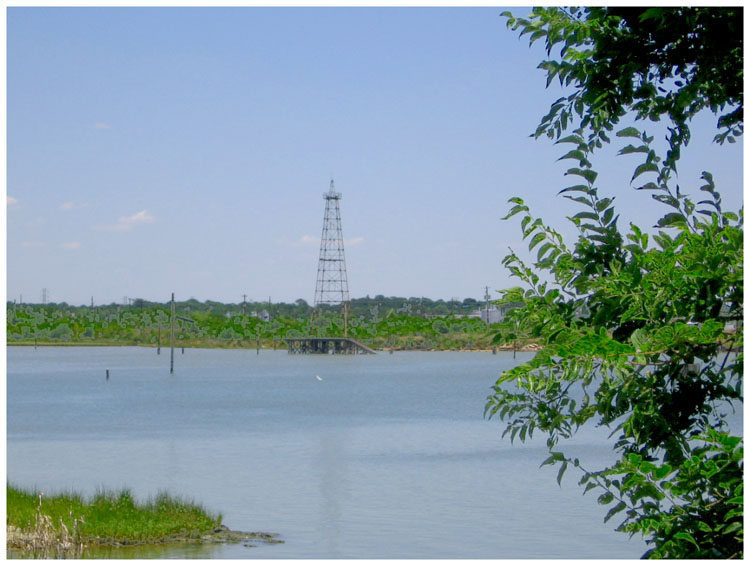 Tabbs Bay and exit point of Goose Lake (Last Derrick standing)