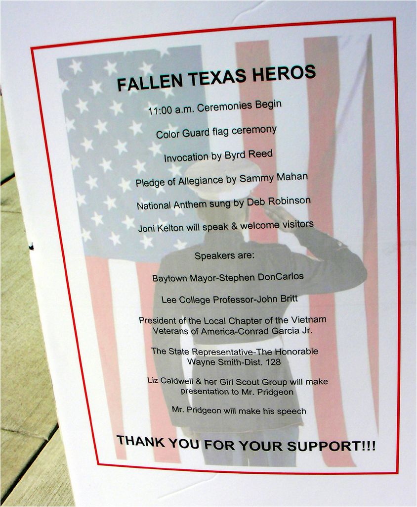 Baytown Remembers Fallen Texas Heroes 2012 - Baytown, Texas